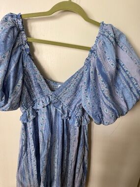 Shop Neighbor ByInTheBeginning Light Blue Printed romper